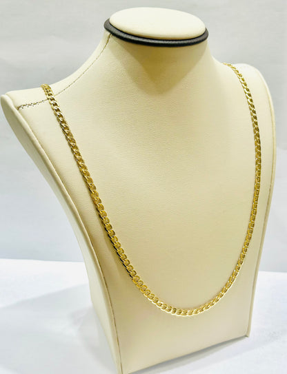 10K GOLD HOLLOW CUBAN LINK NECKLACE 24”, WEIGHT: 5.7gm, WIDTH: 3.8mm