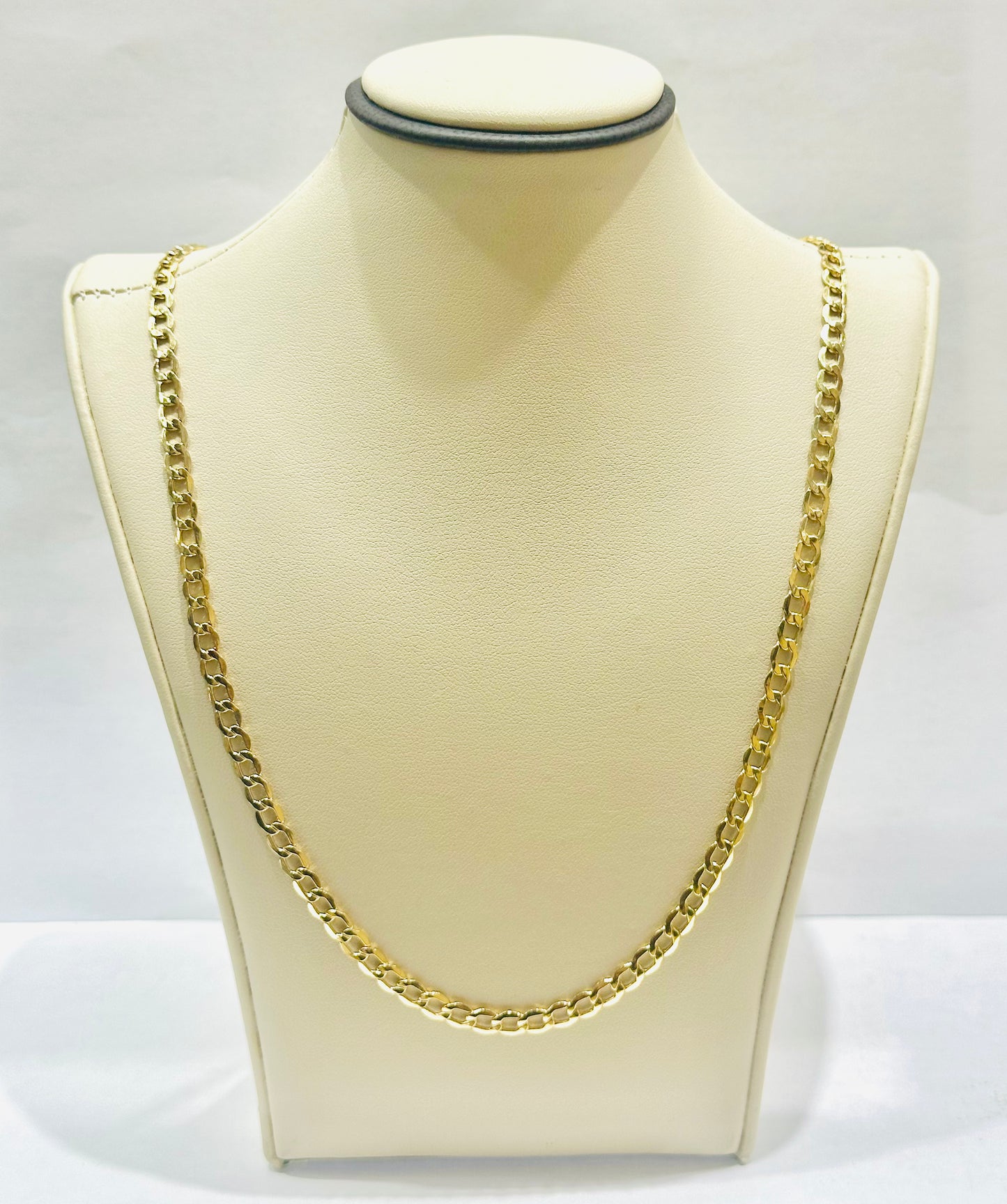 10K GOLD SEMI SOLID CUBAN LINK NECKLACE 24”, WEIGHT: 7.2gm, WIDTH: 4.5mm
