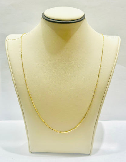 10K GOLD HOLLOW BOX LINK NECKLACE 20”, WEIGHT: 2.3gm, WIDTH: 0.9mm