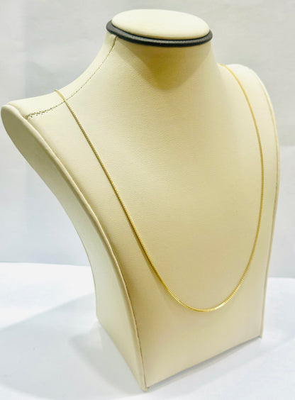10K GOLD HOLLOW BOX LINK NECKLACE 20”, WEIGHT: 2.3gm, WIDTH: 0.9mm