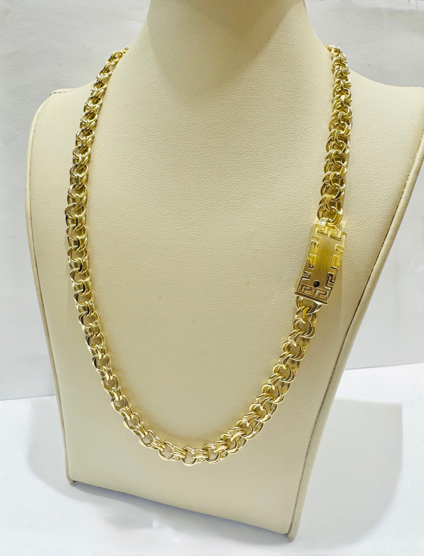 10K GOLD HOLLOW CHINO LINK NECKLACE 26”, WEIGHT: 31.3gm, WIDTH: 7.3mm