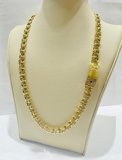 10K GOLD HOLLOW CHINO LINK NECKLACE 26”, WEIGHT: 31.3gm, WIDTH: 7.3mm