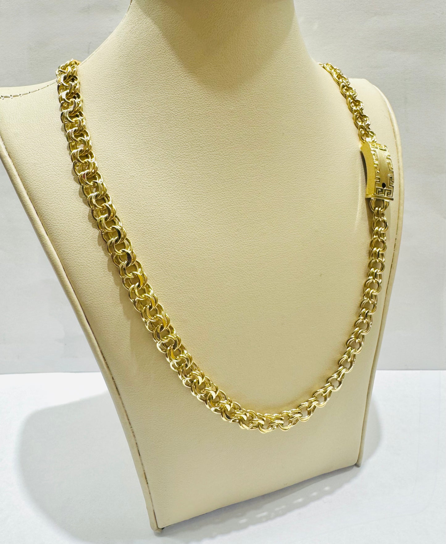 10K GOLD HOLLOW CHINO LINK NECKLACE 26”, WEIGHT: 31.3gm, WIDTH: 7.3mm