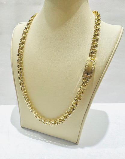 10K GOLD HOLLOW CHINO LINK NECKLACE 22”, WEIGHT: 20.8gm, WIDTH: 6.6mm￼