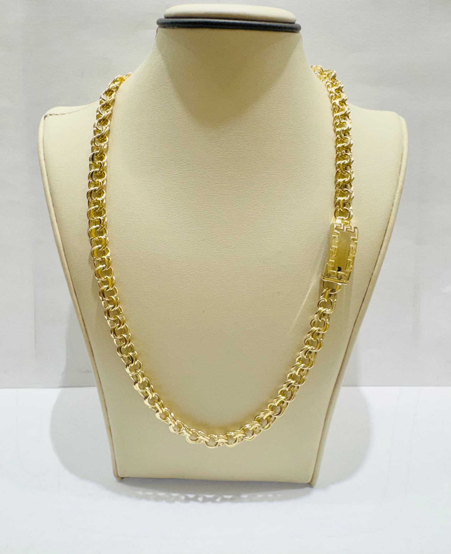 10K GOLD HOLLOW CHINO LINK NECKLACE 22”, WEIGHT: 20.8gm, WIDTH: 6.6mm￼