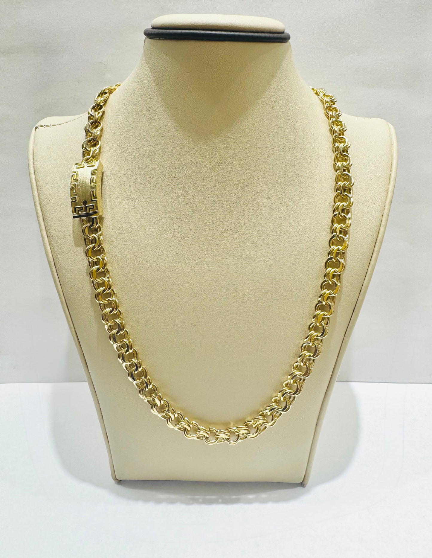 10K GOLD HOLLOW CHINO LINK NECKLACE 20”, WEIGHT: 25gm, WIDTH: 7.6mm