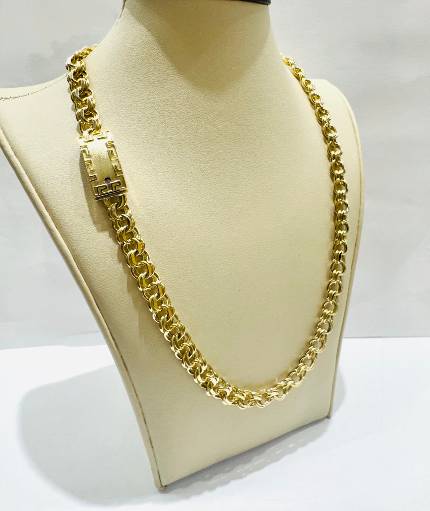 10K GOLD HOLLOW CHINO LINK NECKLACE 20”, WEIGHT: 25gm, WIDTH: 7.6mm