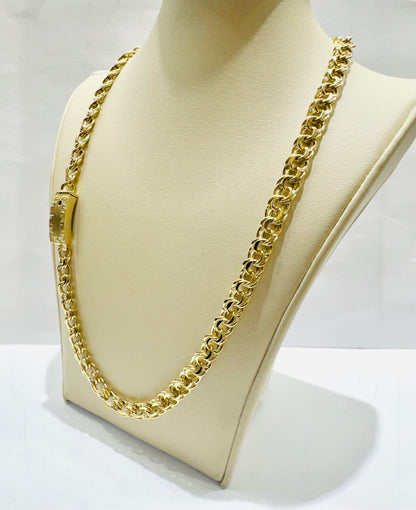 10K GOLD HOLLOW CHINO LINK NECKLACE 24”, WEIGHT: 21.9gm, WIDTH: 6.9mm