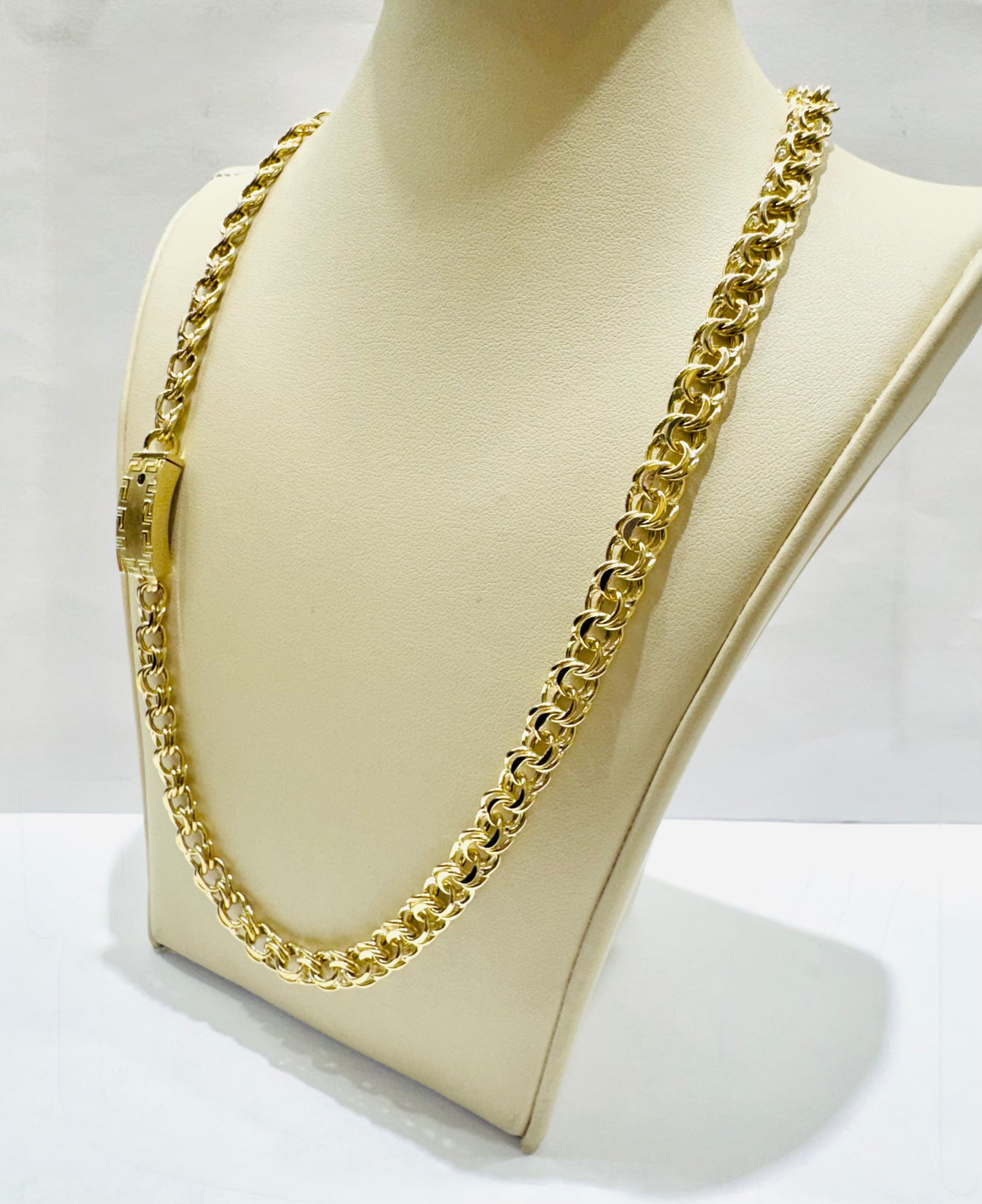 10K GOLD HOLLOW CHINO LINK NECKLACE 26”, WEIGHT: 23.7gm, WIDTH: 6.9mm