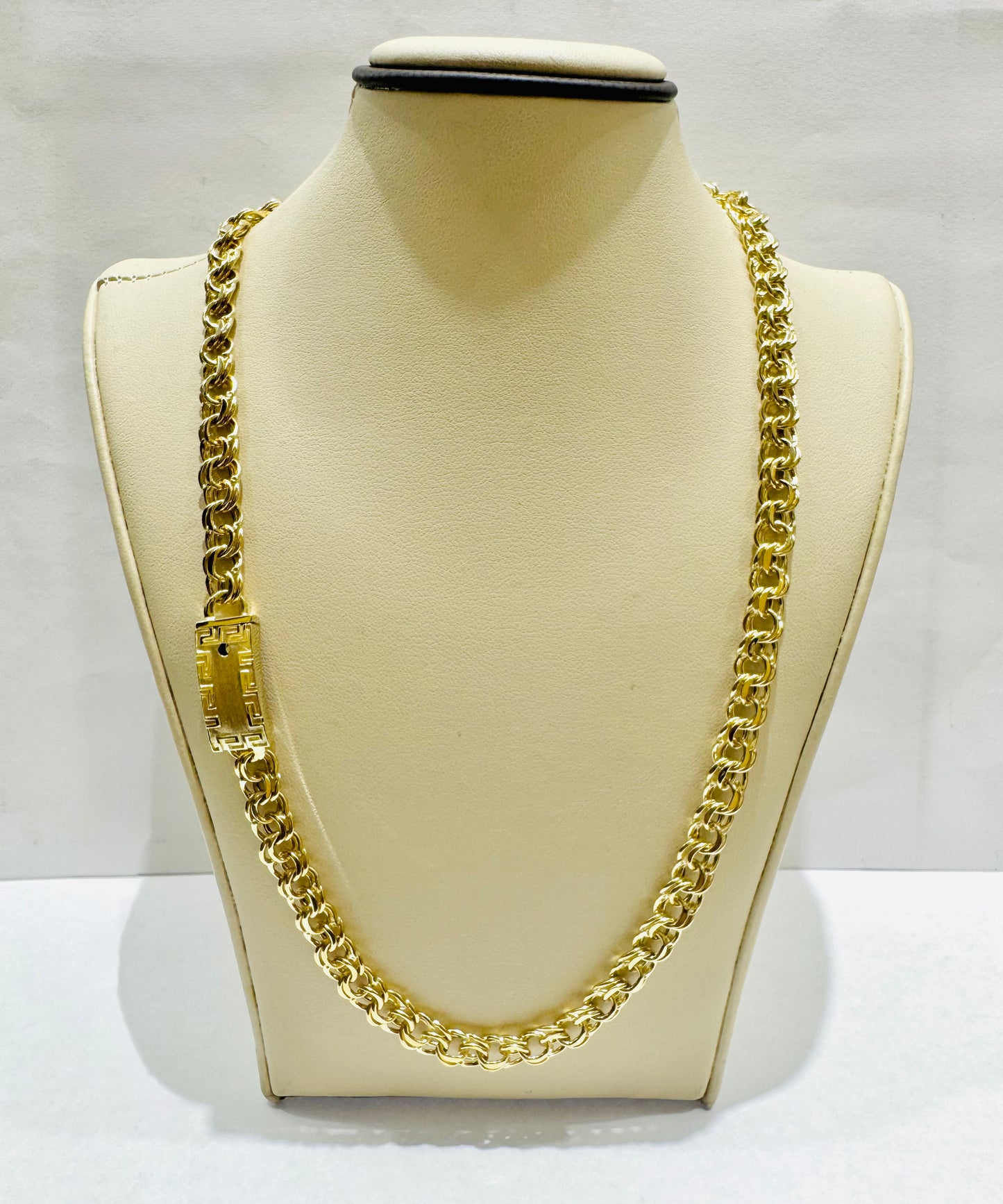 10K GOLD HOLLOW CHINO LINK NECKLACE 24”, WEIGHT: 21.9gm, WIDTH: 6.9mm