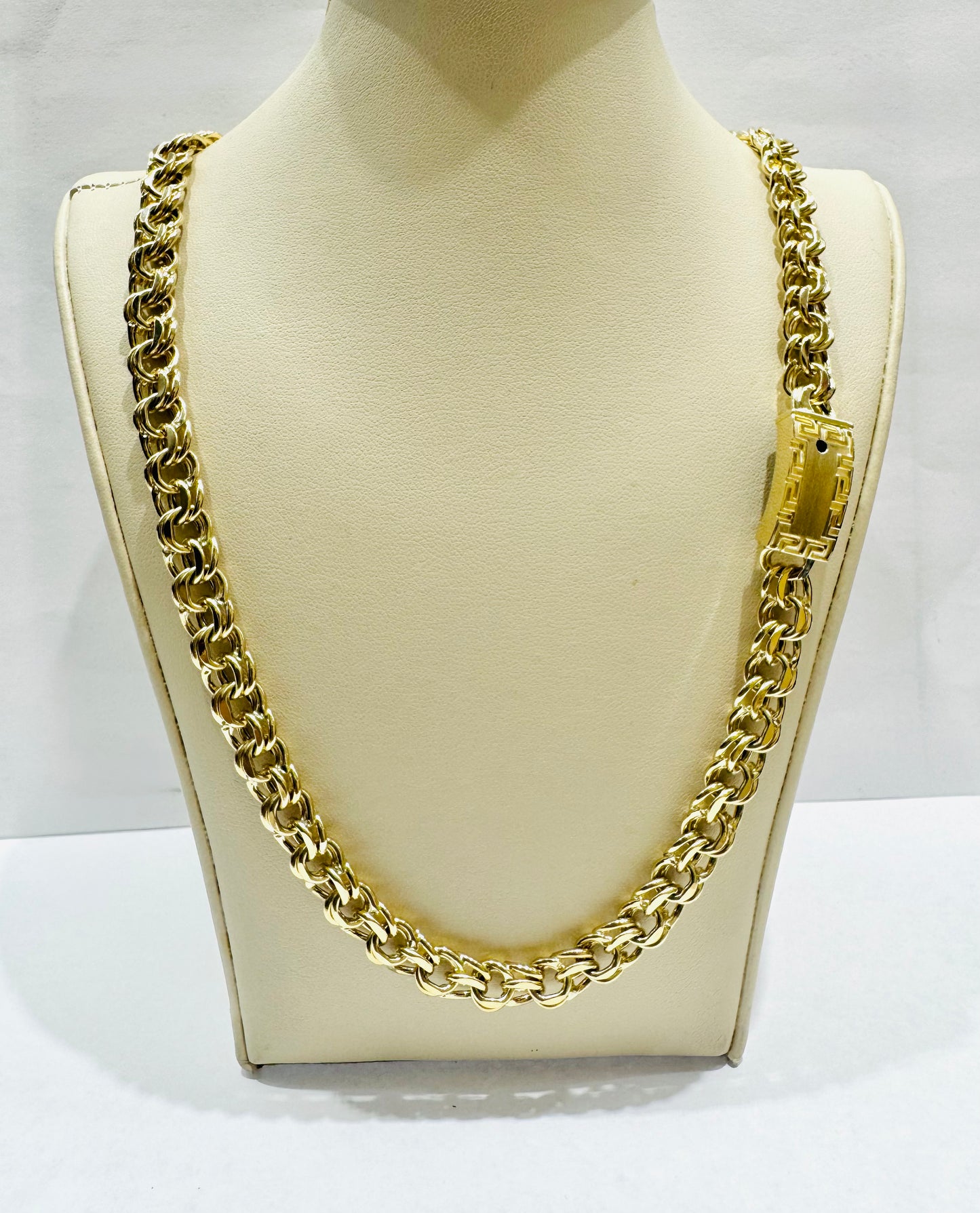 10K GOLD HOLLOW CHINO LINK NECKLACE 26”, WEIGHT: 40.4gm, WIDTH: 8.6mm