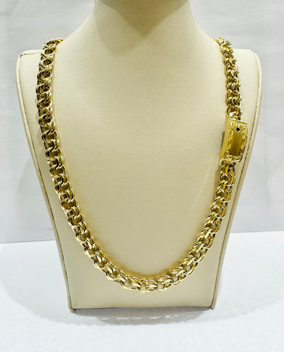 10K GOLD HOLLOW CHINO LINK NECKLACE 26”, WEIGHT: 40.4gm, WIDTH: 8.6mm