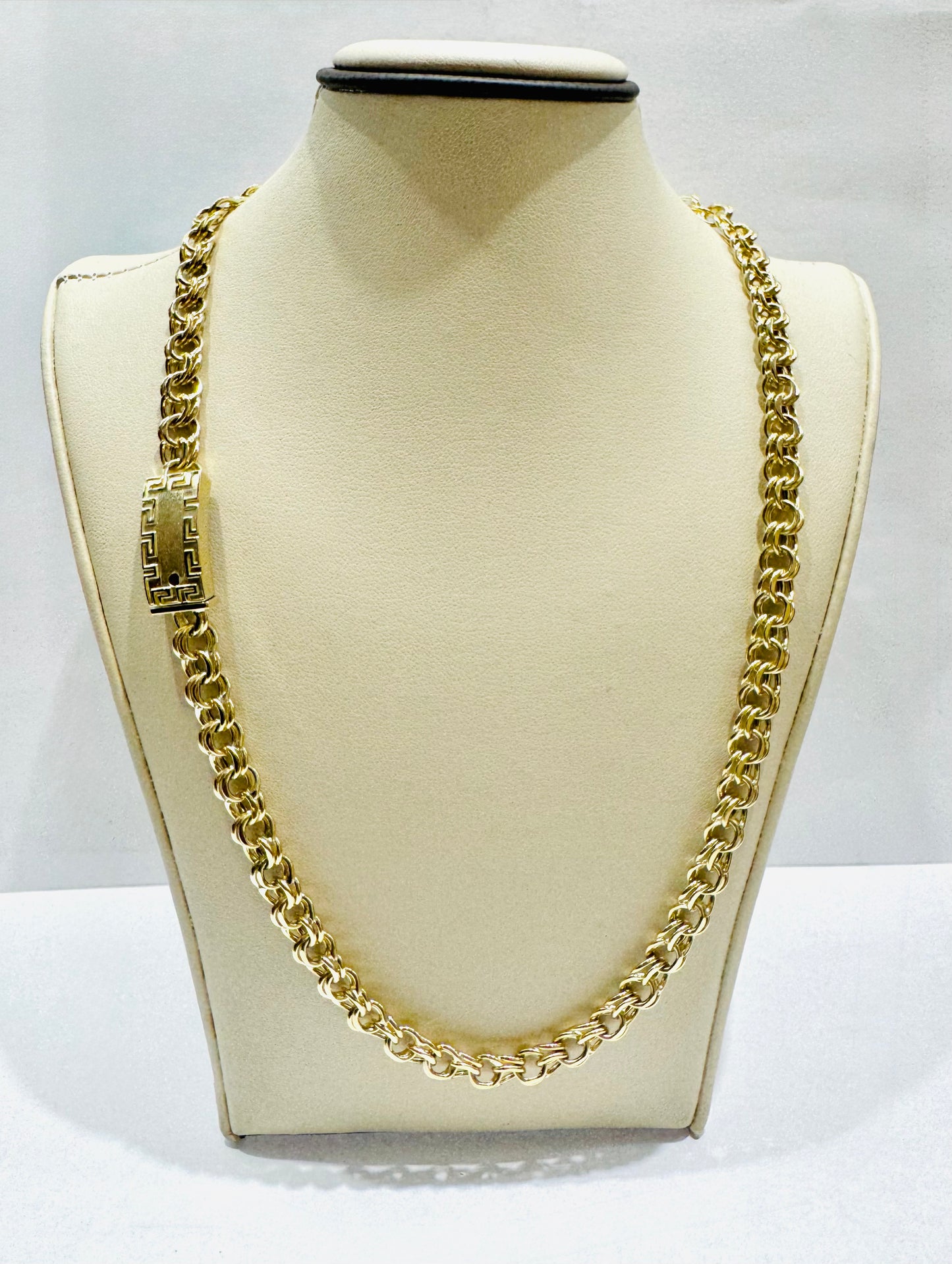 10K GOLD HOLLOW CHINO LINK NECKLACE 22”, WEIGHT: 21.2gm, WIDTH: 6.9mm