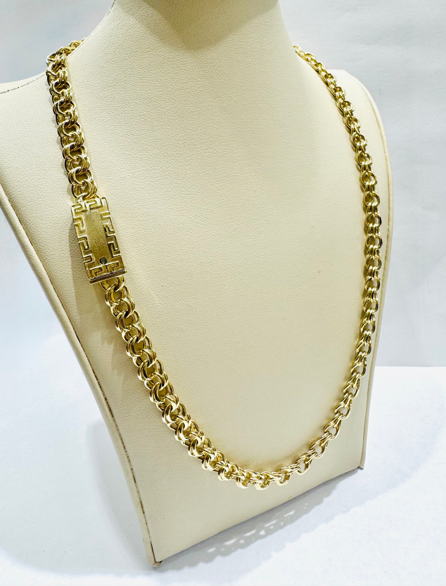 10K GOLD HOLLOW CHINO LINK NECKLACE 22”, WEIGHT: 21.2gm, WIDTH: 6.9mm
