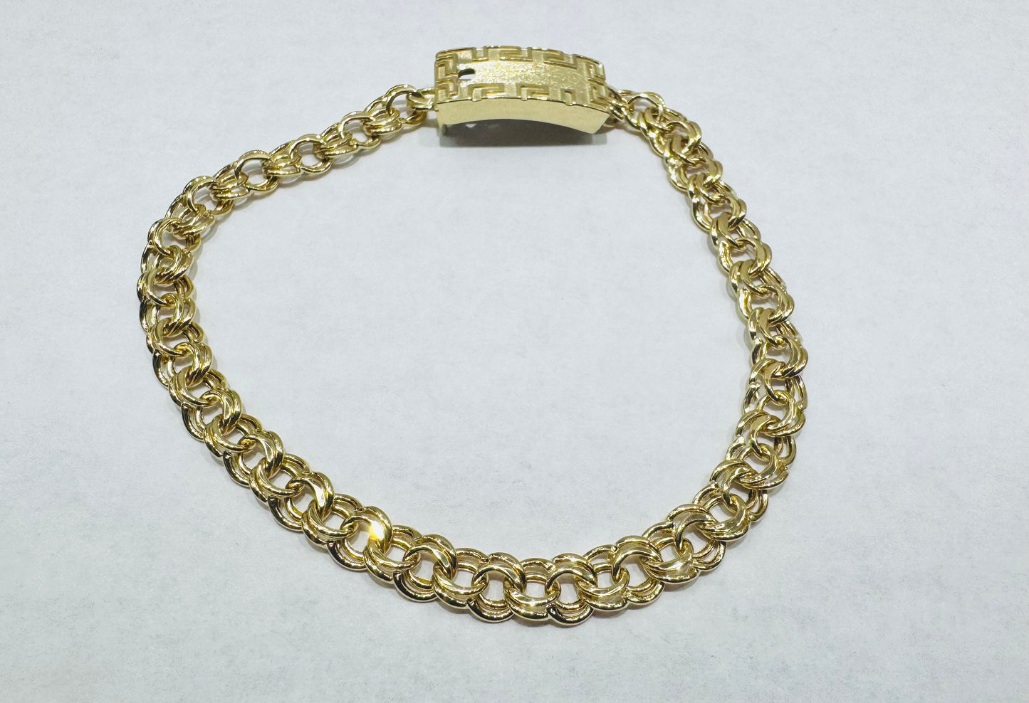 10K GOLD HOLLOW CHINO LINK BRACELET 7.5”, WEIGHT: 9.8gm, WIDTH: 6.7mm