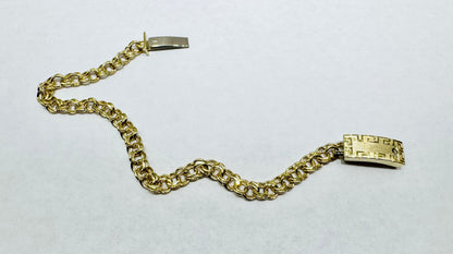 10K GOLD HOLLOW CHINO LINK BRACELET 7.5”, WEIGHT: 7.3gm, WIDTH: 5.7mm