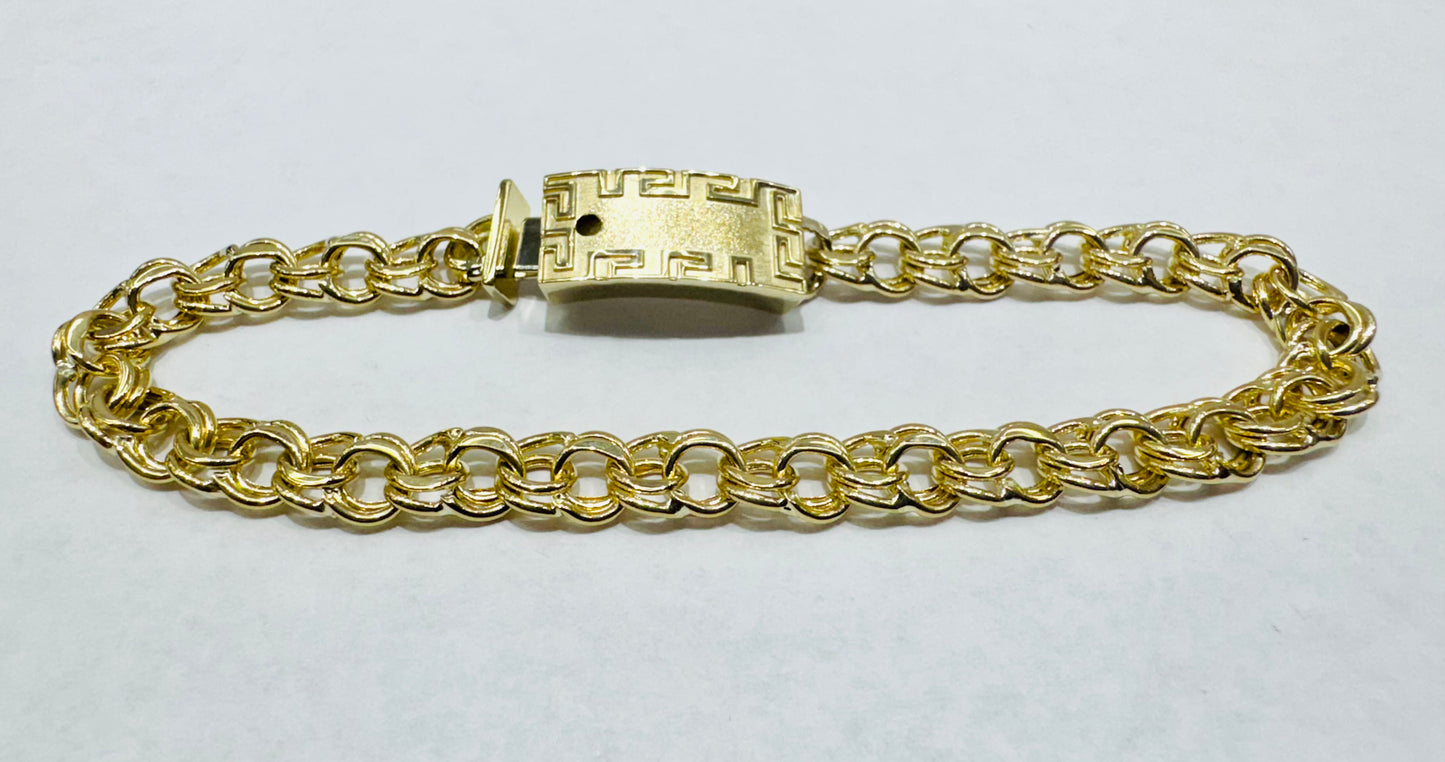 10K GOLD HOLLOW CHINO LINK BRACELET 8”, WEIGHT: 16gm, WIDTH: 8.6mm