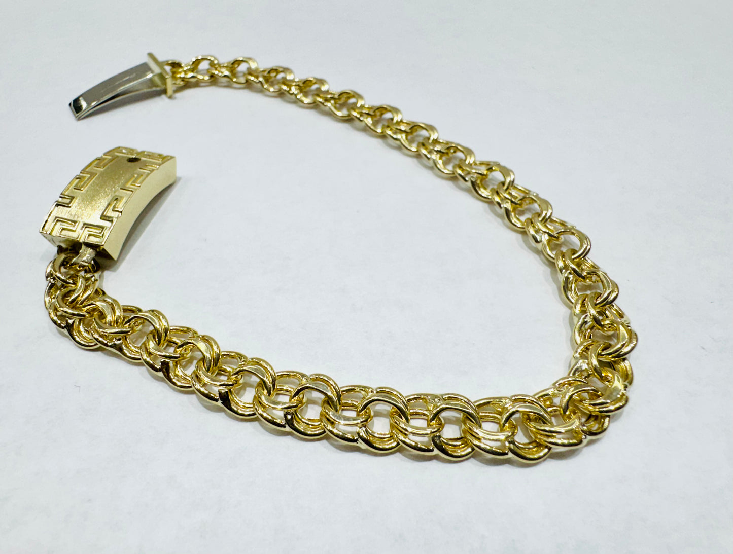 10K GOLD HOLLOW CHINO LINK BRACELET 8”, WEIGHT: 16gm, WIDTH: 8.6mm