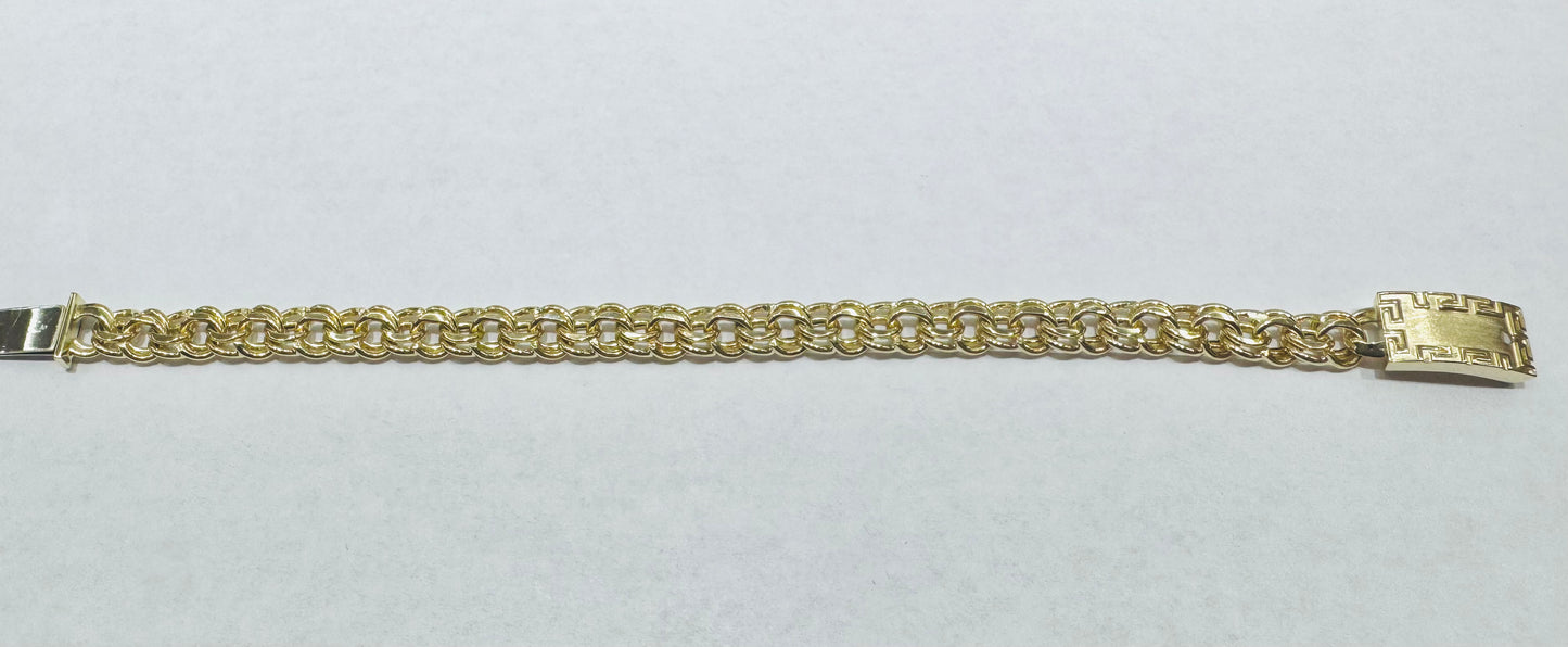 10K GOLD HOLLOW CHINO LINK BRACELET 7.5”, WEIGHT: 7.3gm, WIDTH: 5.7mm