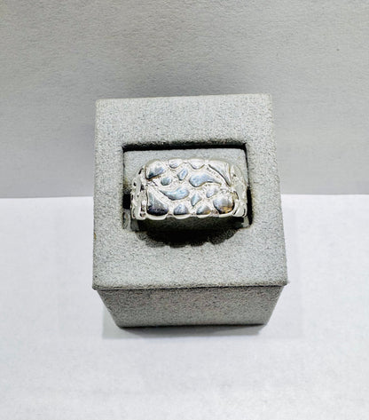 SILVER MEN NUGGET RING, WEIGHT: 5.5gm, SIZE: 13