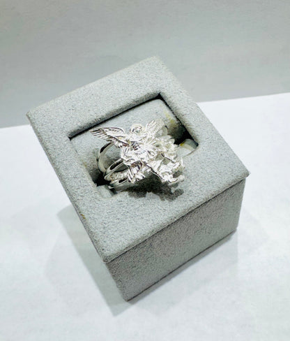SILVER SAINT MICHAEL RING, WEIGHT: 4gm, SIZE: 6.5
