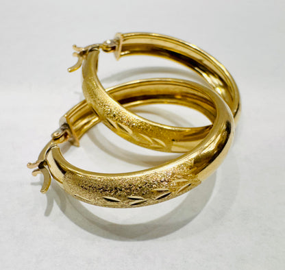 10K GOLD HOOP EARRINGS, WEIGHT: 4gm