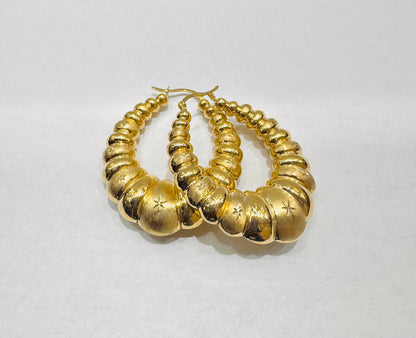 10K GOLD SHRIMP EARRINGS, WEIGHT: 9gm