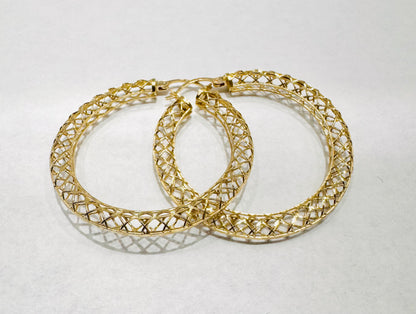 10K GOLD ROUND HOOP EARRINGS, WEIGHT: 6gm