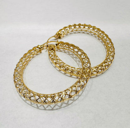 10K GOLD ROUND HOOP EARRINGS, WEIGHT: 6gm