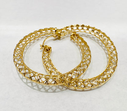 10K GOLD ROUND HOOP EARRINGS, WEIGHT: 6gm