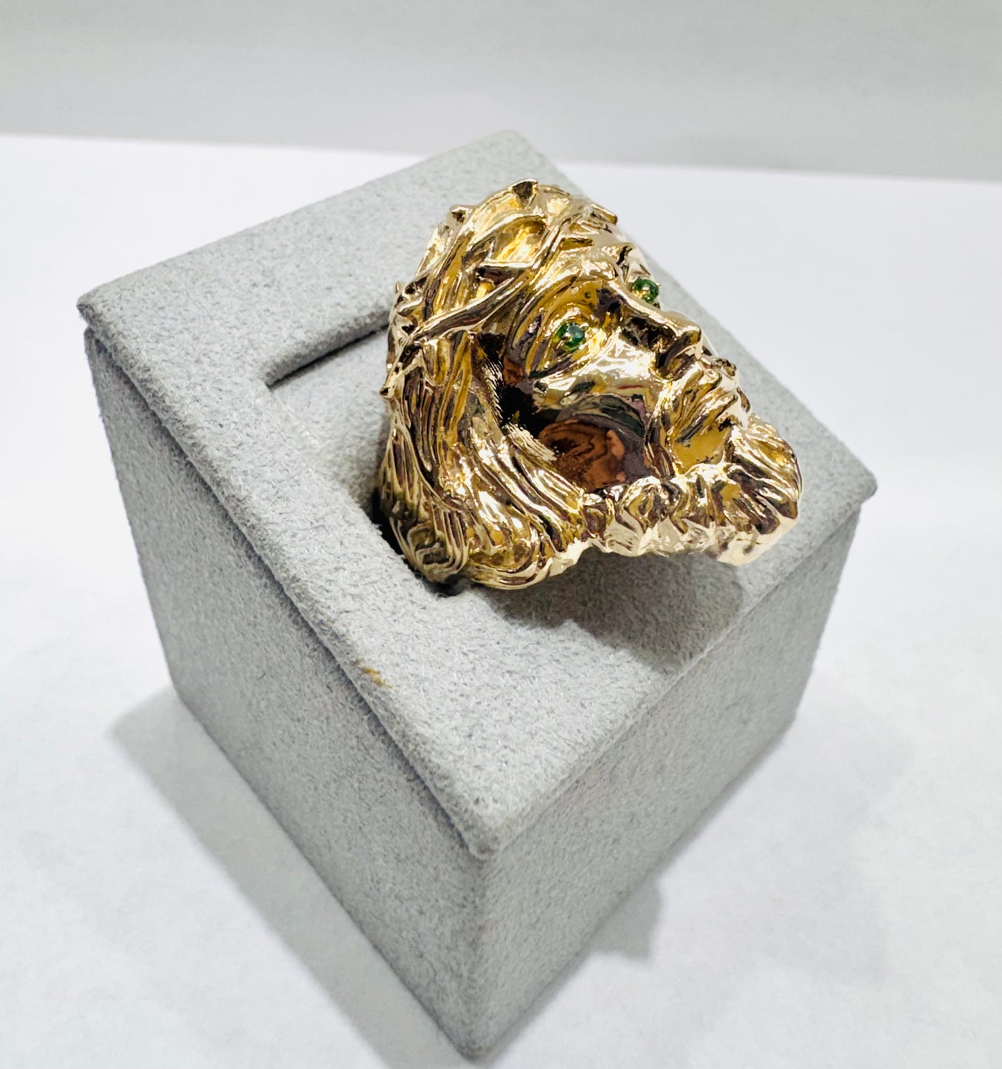 10K GOLD BIG JESUS FACE RING, WEIGHT: 5gm, SIZE: 10.5