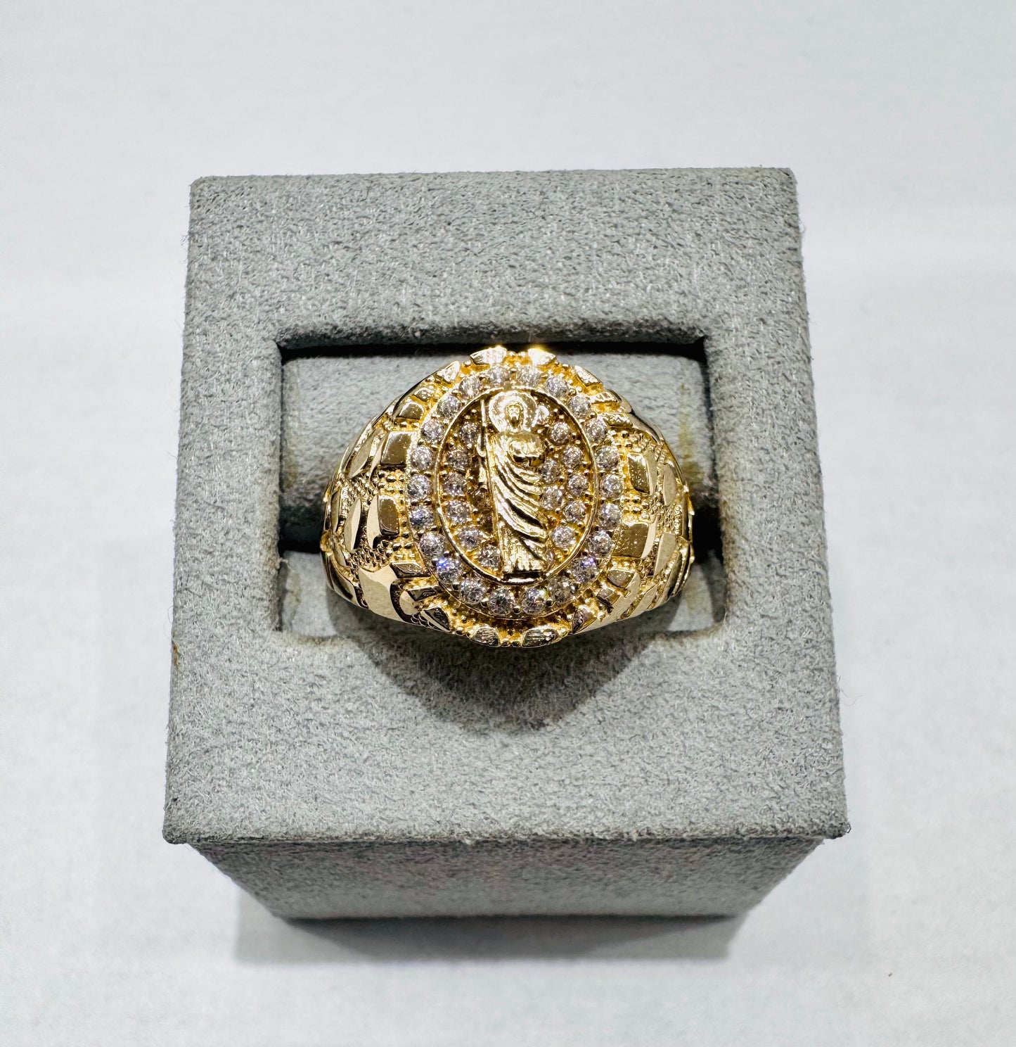 10K GOLD SAINT JUDE NUGGET RING, WEIGHT: 4gm, SIZE: 10.5