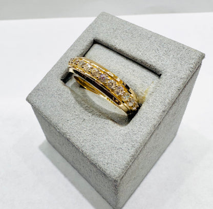 10K GOLD MENS CZ STONES RING, WEIGHT: 2.7gm, SIZE: 10
