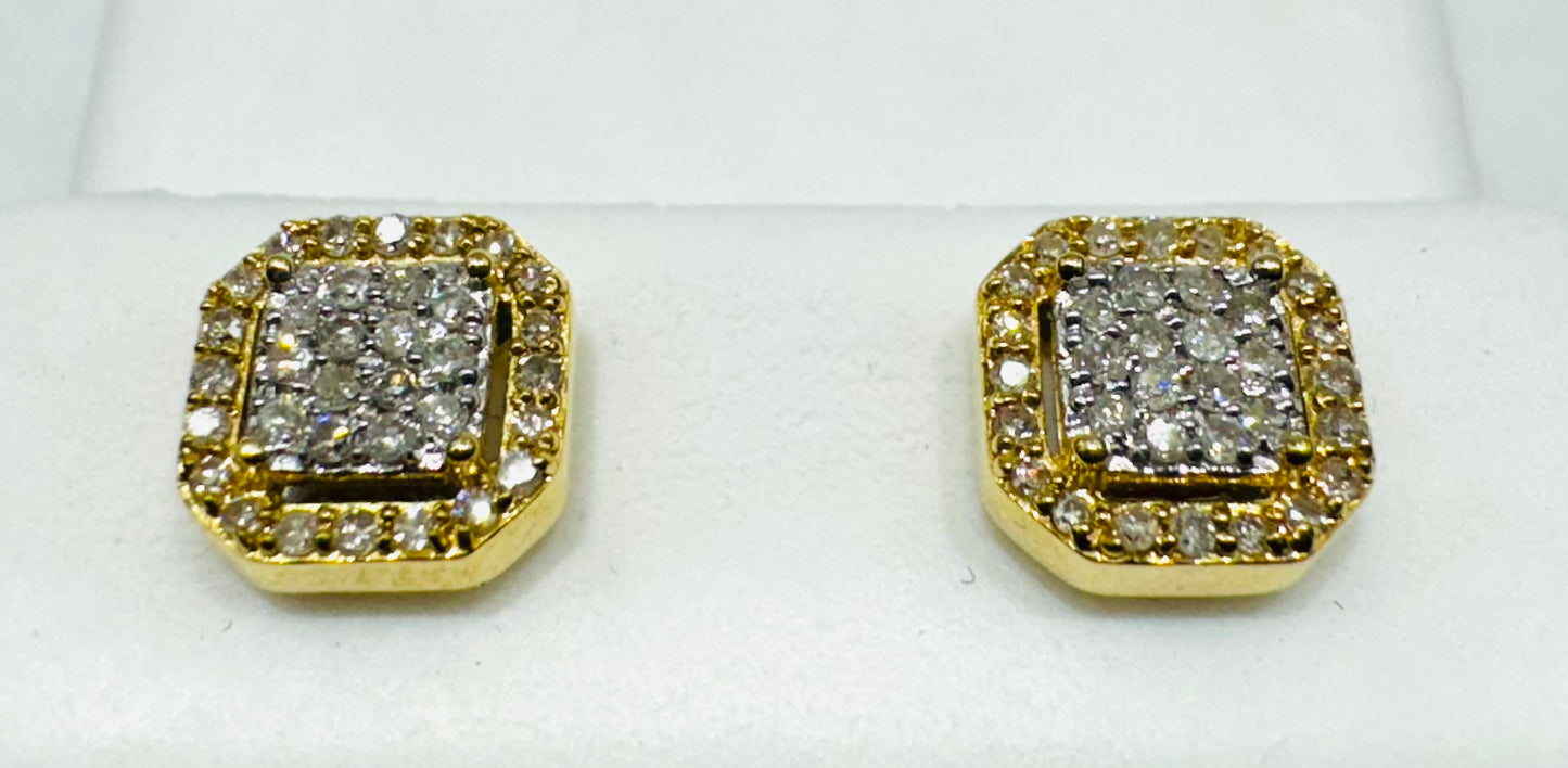 10K GOLD NATURAL DIAMOND EARRINGS 0.22CT