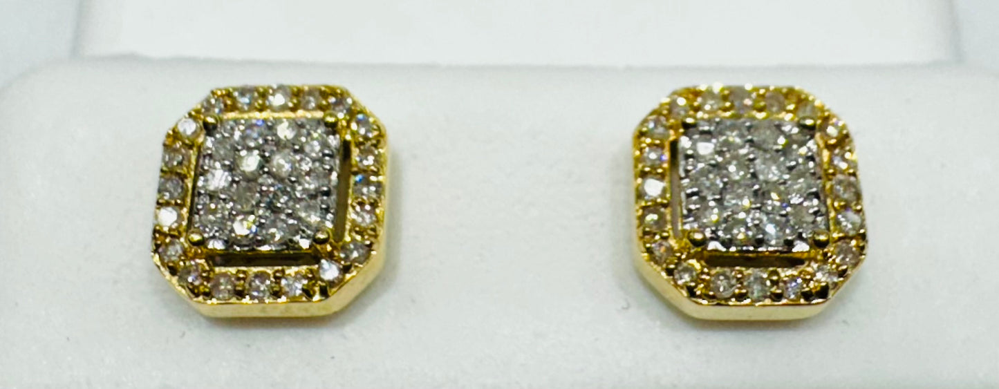 10K GOLD NATURAL DIAMOND EARRINGS 0.22CT