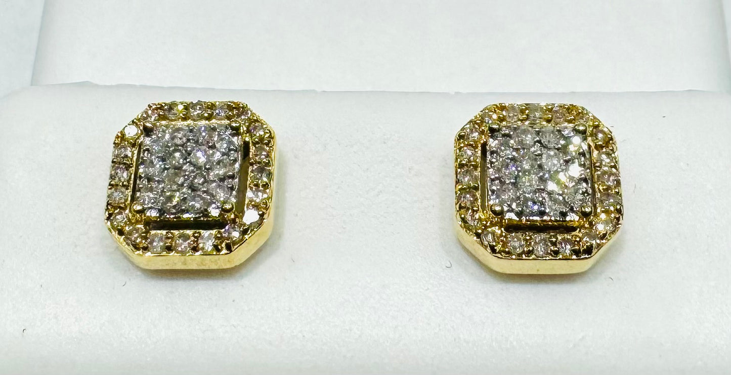 10K GOLD NATURAL DIAMOND EARRINGS 0.22CT