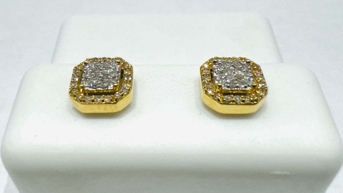 10K GOLD NATURAL DIAMOND EARRINGS 0.22CT