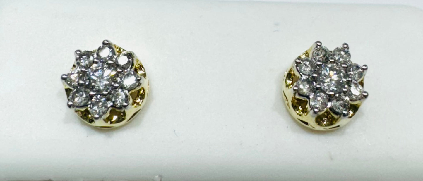 10K GOLD NATURAL DIAMOND EARRINGS 0.24CT