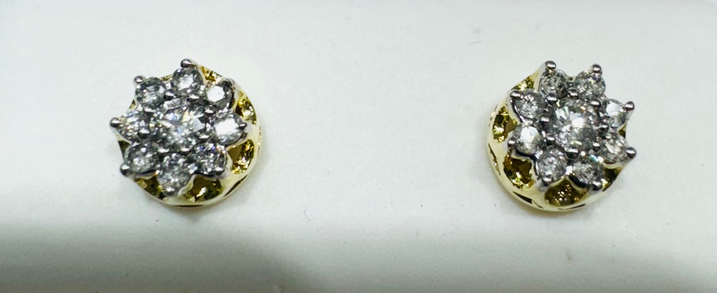 10K GOLD NATURAL DIAMOND EARRINGS 0.24CT