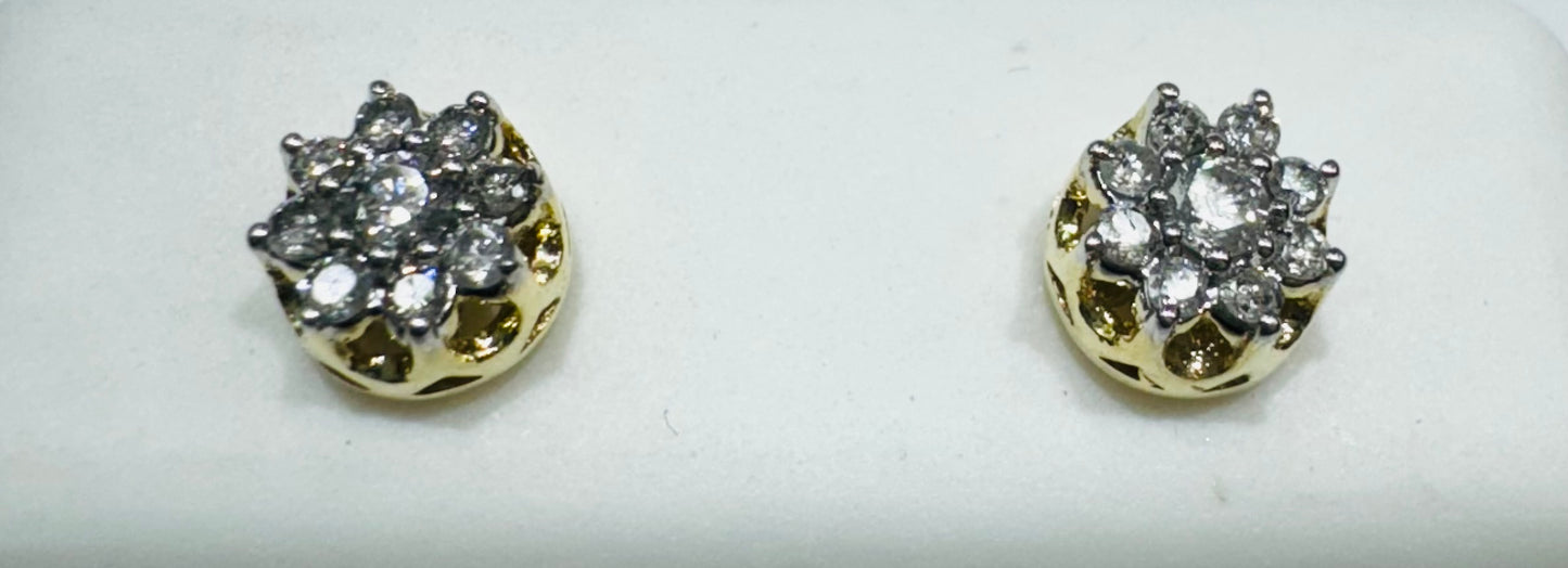 10K GOLD NATURAL DIAMOND EARRINGS 0.24CT
