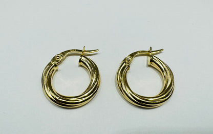 10K GOLD ROUND HOOP EARRINGS, WEIGHT: 1gm