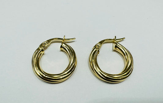 10K GOLD ROUND HOOP EARRINGS, WEIGHT: 1gm
