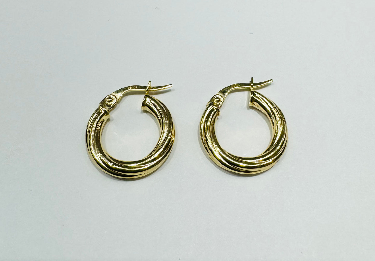 10K GOLD ROUND HOOP EARRINGS, WEIGHT: 1gm