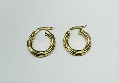 10K GOLD ROUND HOOP EARRINGS, WEIGHT: 1gm