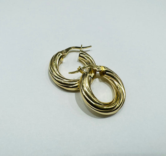 10K GOLD HOOP EARRINGS, WEIGHT: 1.8gm