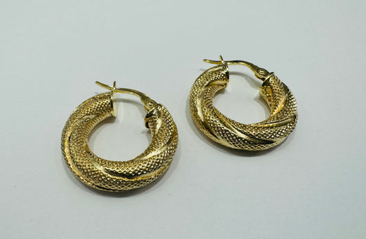 10K GOLD HOOP EARRINGS, WEIGHT: 2.3gm