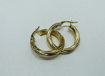 10K GOLD ROUND HOOP EARRINGS, WEIGHT: 1.3gm