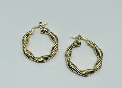 10K GOLD ROUND HOOP EARRINGS, WEIGHT: 2.3gm