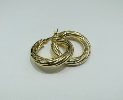10K GOLD ROUND HOOP EARRINGS, WEIGHT: 2.2gm