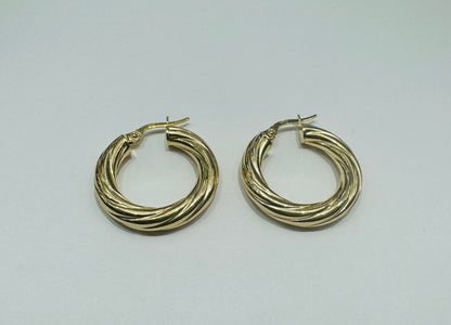 10K GOLD ROUND HOOP EARRINGS, WEIGHT: 2.2gm